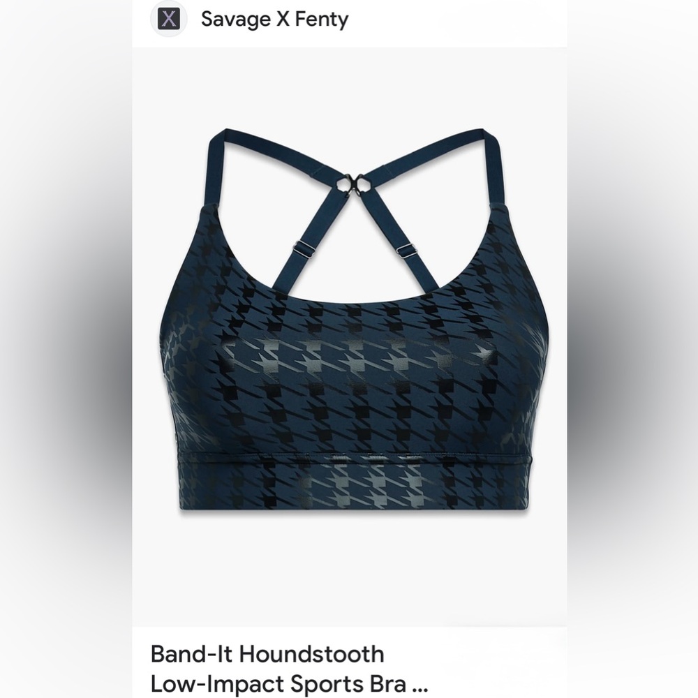 Savage X Fenty Band-It Houndstooth
Low-Impact Sports Bra size Small